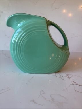 Vintage Fiestaware Sea Mist Disc Water Pitcher Homer Laughlin USA